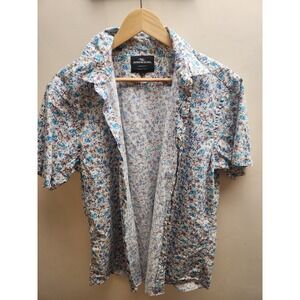 Rodd & Gunn Mens Large Sports Fit Italian Fabric Floral Short Sleeve Button